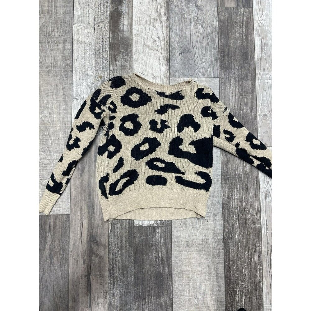 Forever 21-lepord print knit sweater